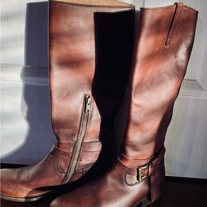 Frye “Melissa Knotted “ Tall Brown leather boots.